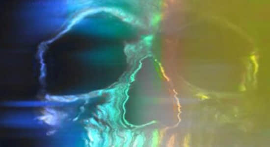 骷髅头色散故障VHS视觉效果动画AE教程