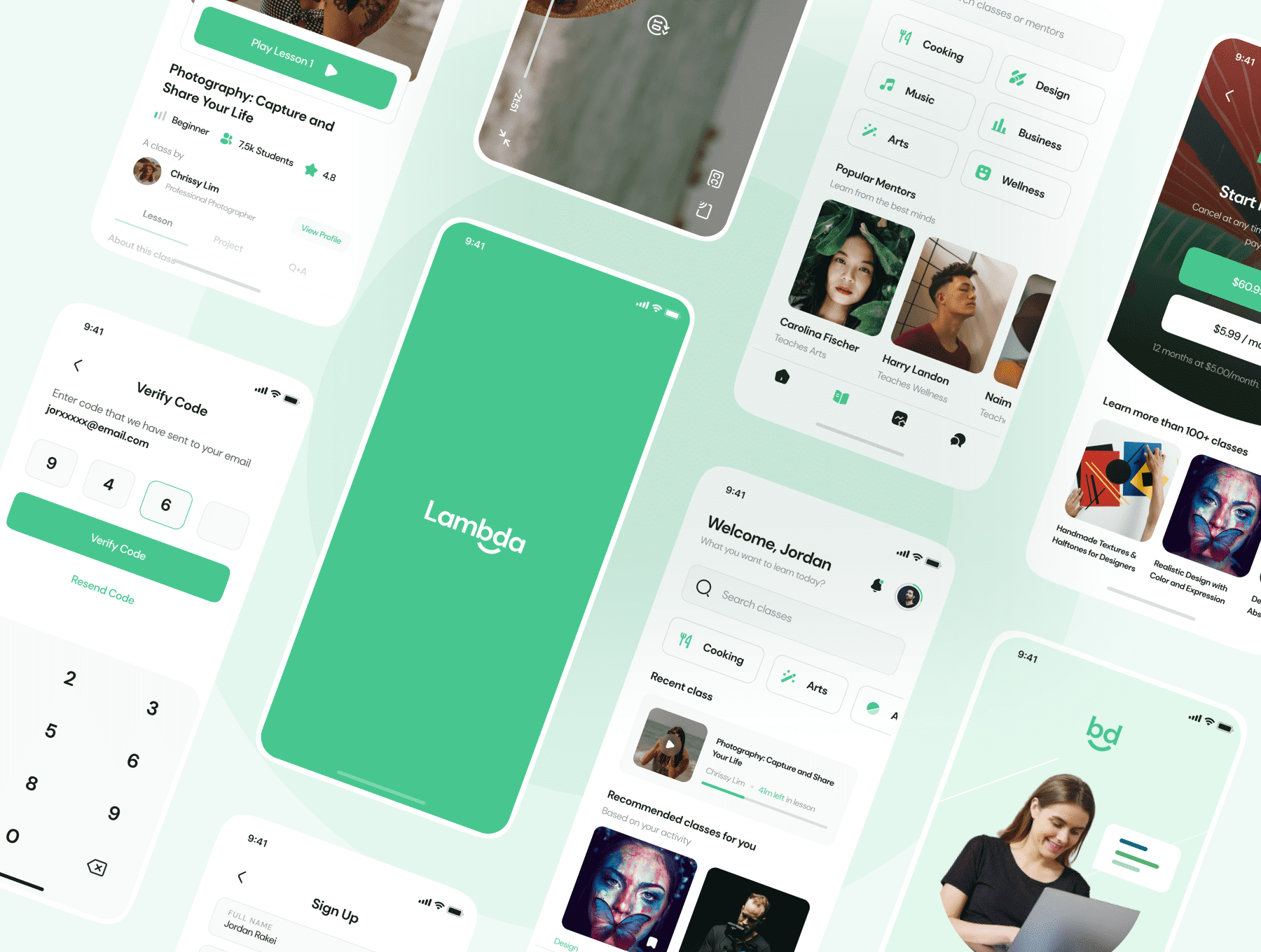 60个绿色清新在线学习在线课堂应用APP UI KIT素材包(Figma)
