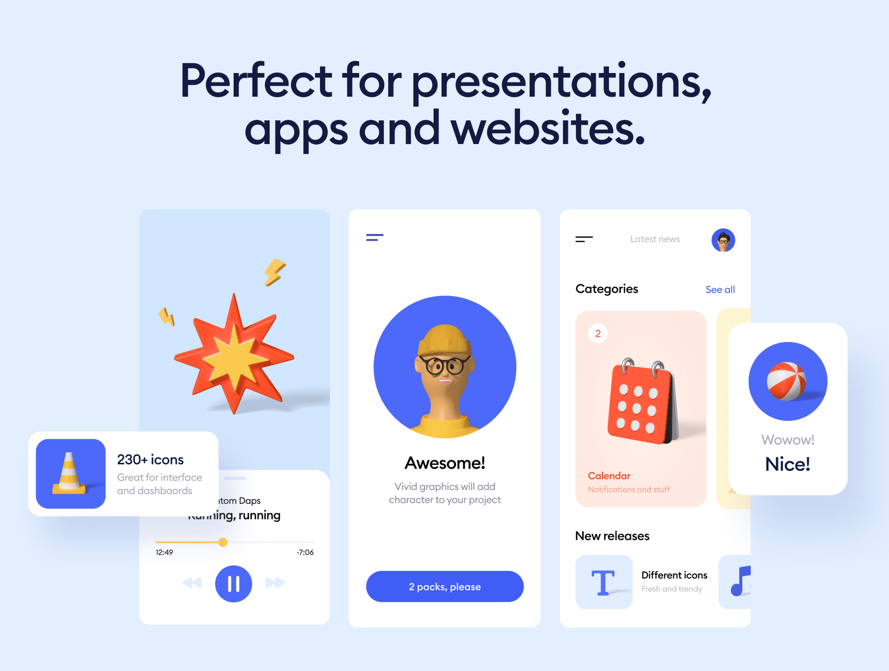 250个不同角度元素3D图标Blender素材包