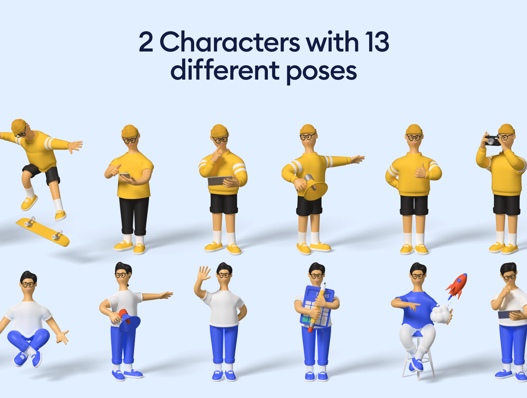 250个不同角度元素3D图标Blender素材包