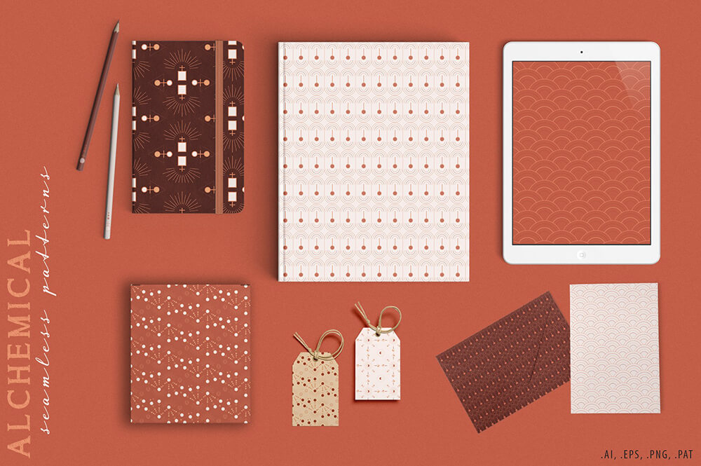 神秘炼金术设计装饰元素/图案/图标素材