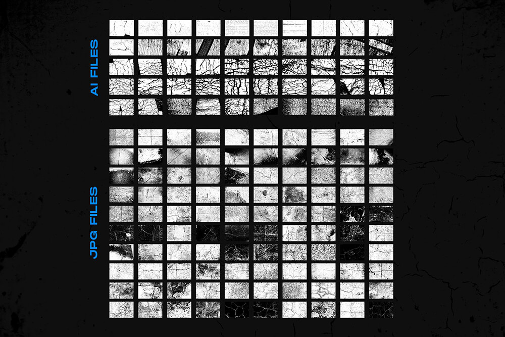 一套复古破裂做旧的纹理图片笔刷素材