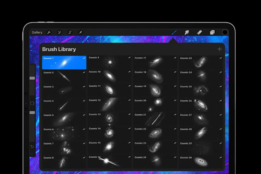 30个太空宇宙元素Procreate笔刷素材