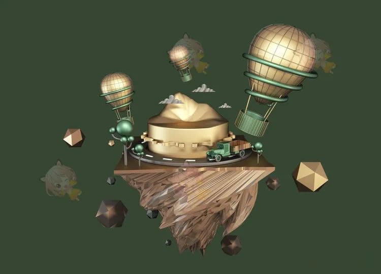 现在的C4D用来做插画模型居然这么强了?