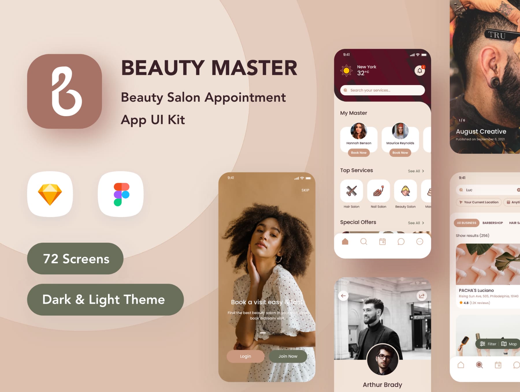 70个美容和健康主题APP UI KIT素材