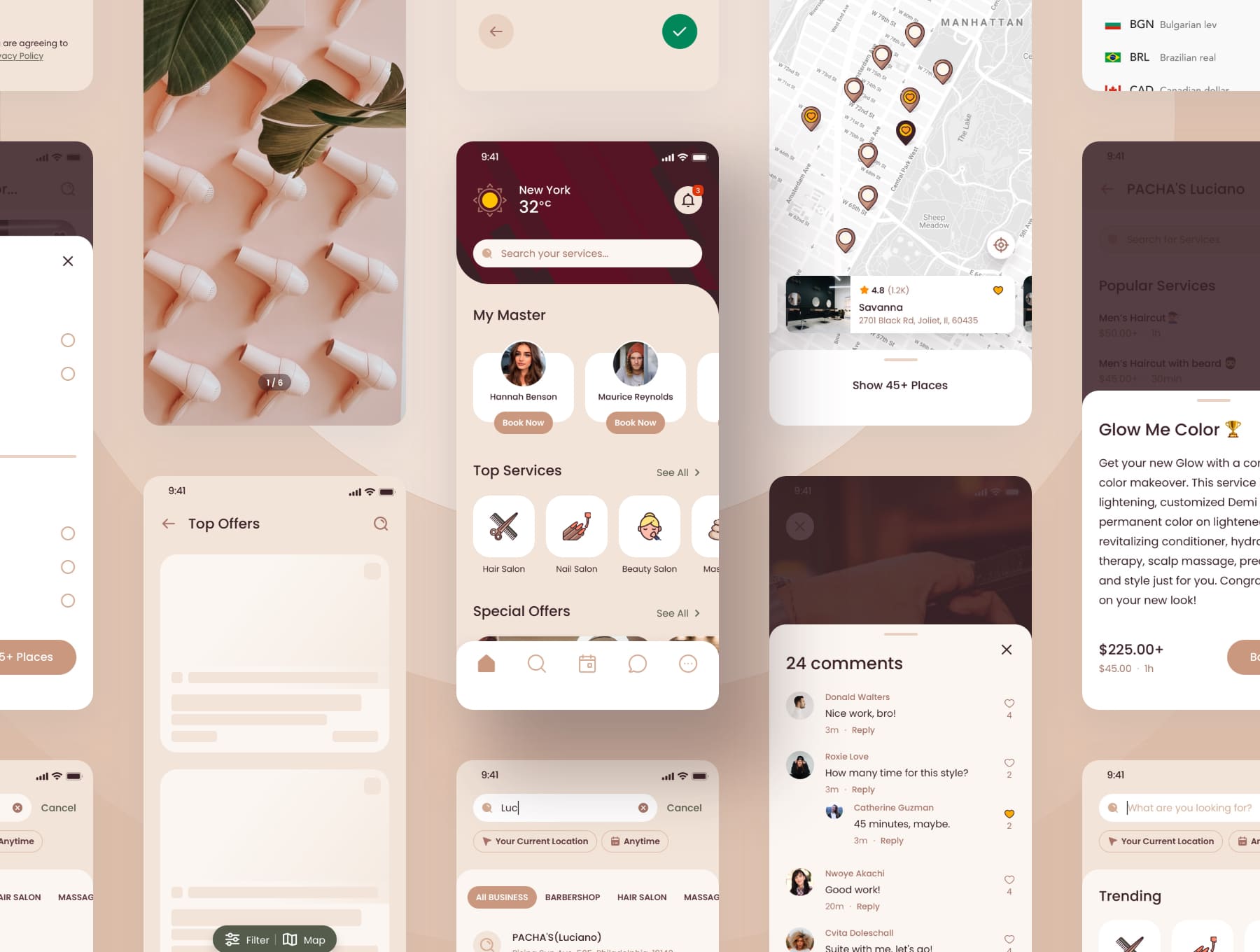 70个美容和健康主题APP UI KIT素材