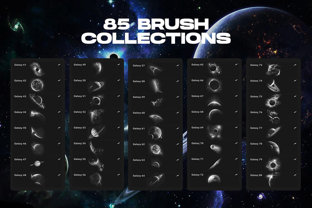 银河星系元素Procreate笔刷素材