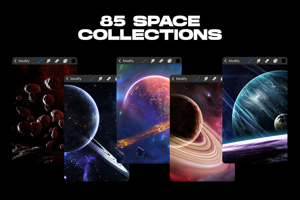 银河星系元素Procreate笔刷素材