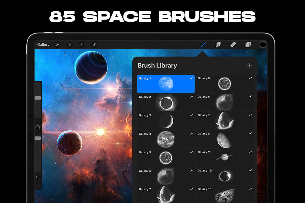 银河星系元素Procreate笔刷素材