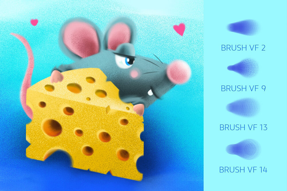 一套用于Procreate的颗粒艺术效果笔刷素材