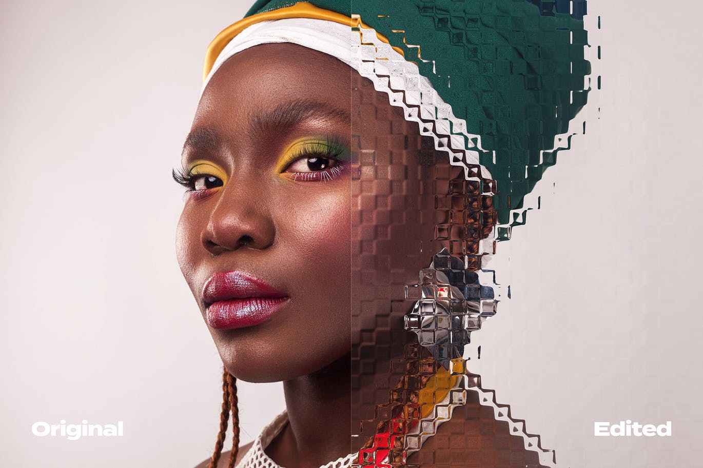 高品质时尚玻璃折射背景底纹纹理PSD素材