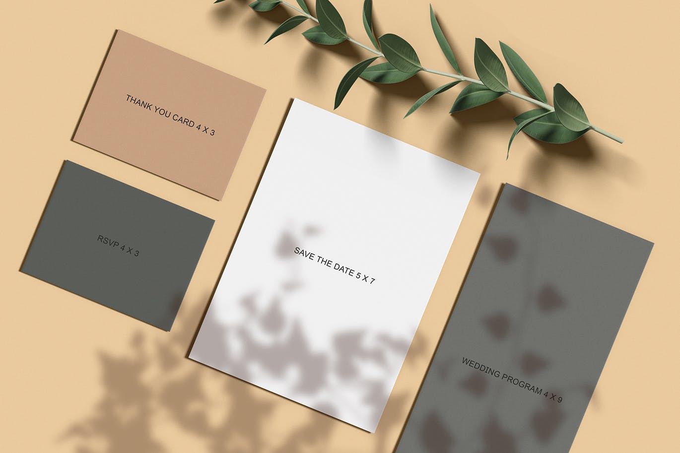 温馨浪漫的婚礼请柬VI设计样机PSD素材包