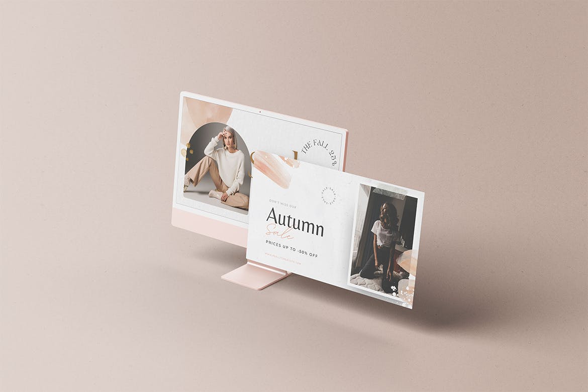 一套电脑屏幕样机PSD素材