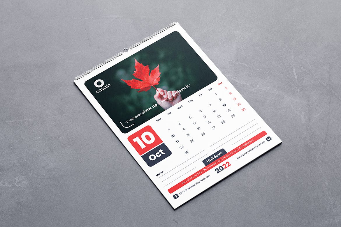 最美新年挂历日历PSD模板