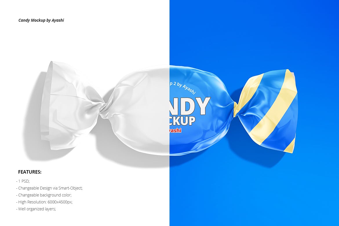 精致的糖果包装样机PSD模版