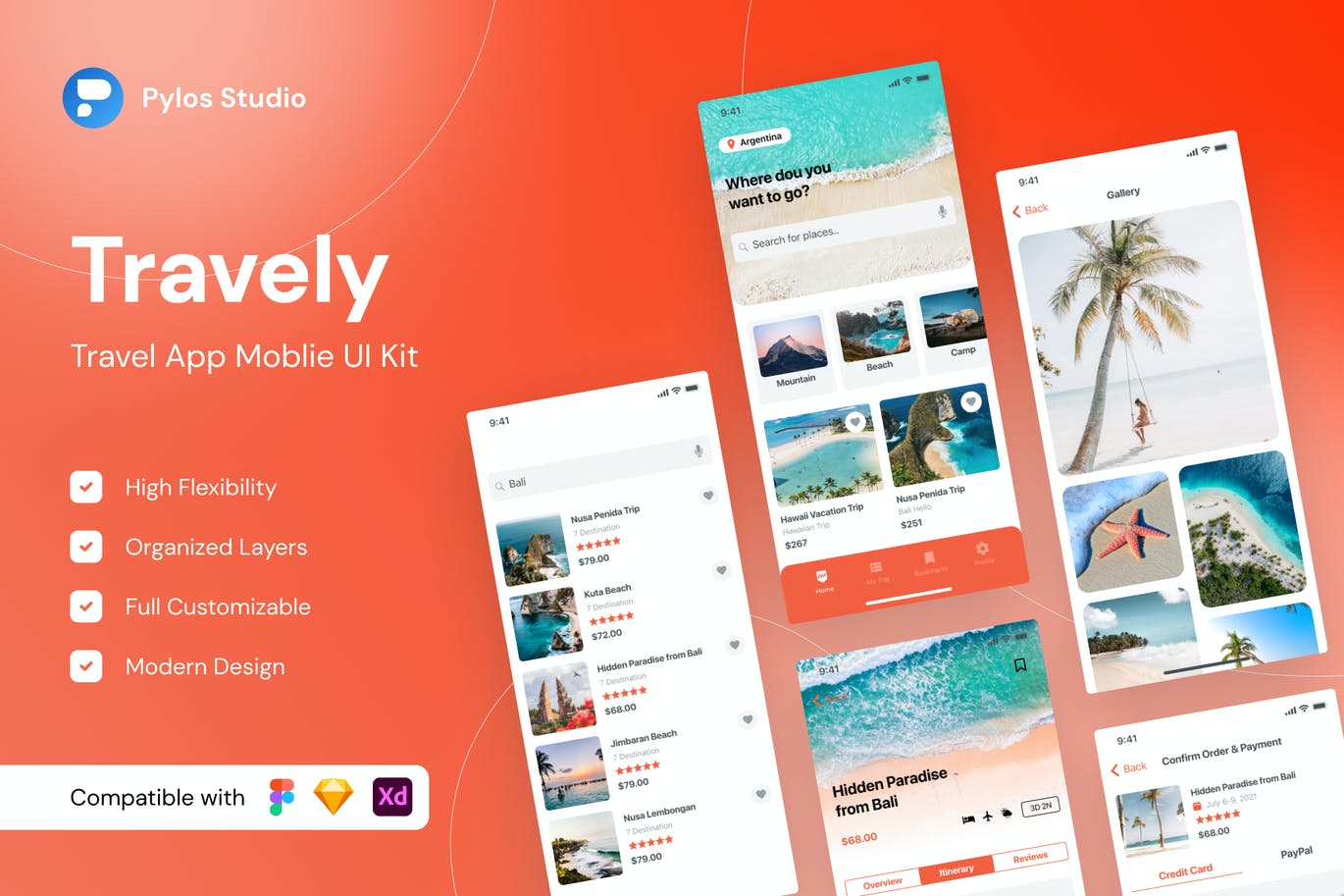 旅游类 App用户界面UI KIT素材包(Figma)