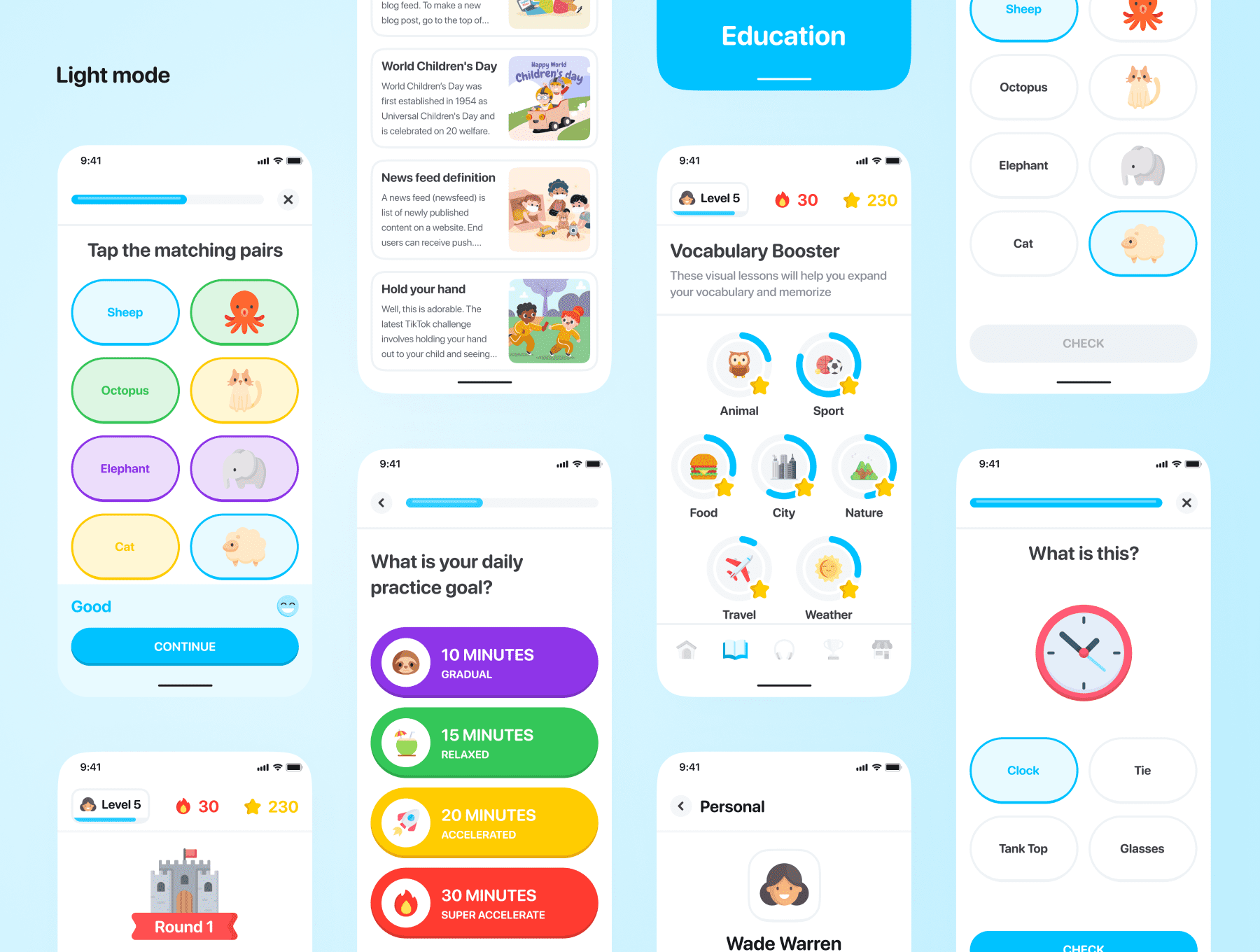 80个颜色艳丽的教育类APP UI素材包（Figma）
