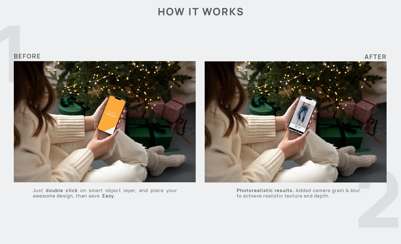 iPhone 13 Pro Max圣诞节主题样机素材