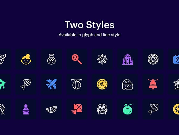 1600个线性时尚路径样式图标素材包