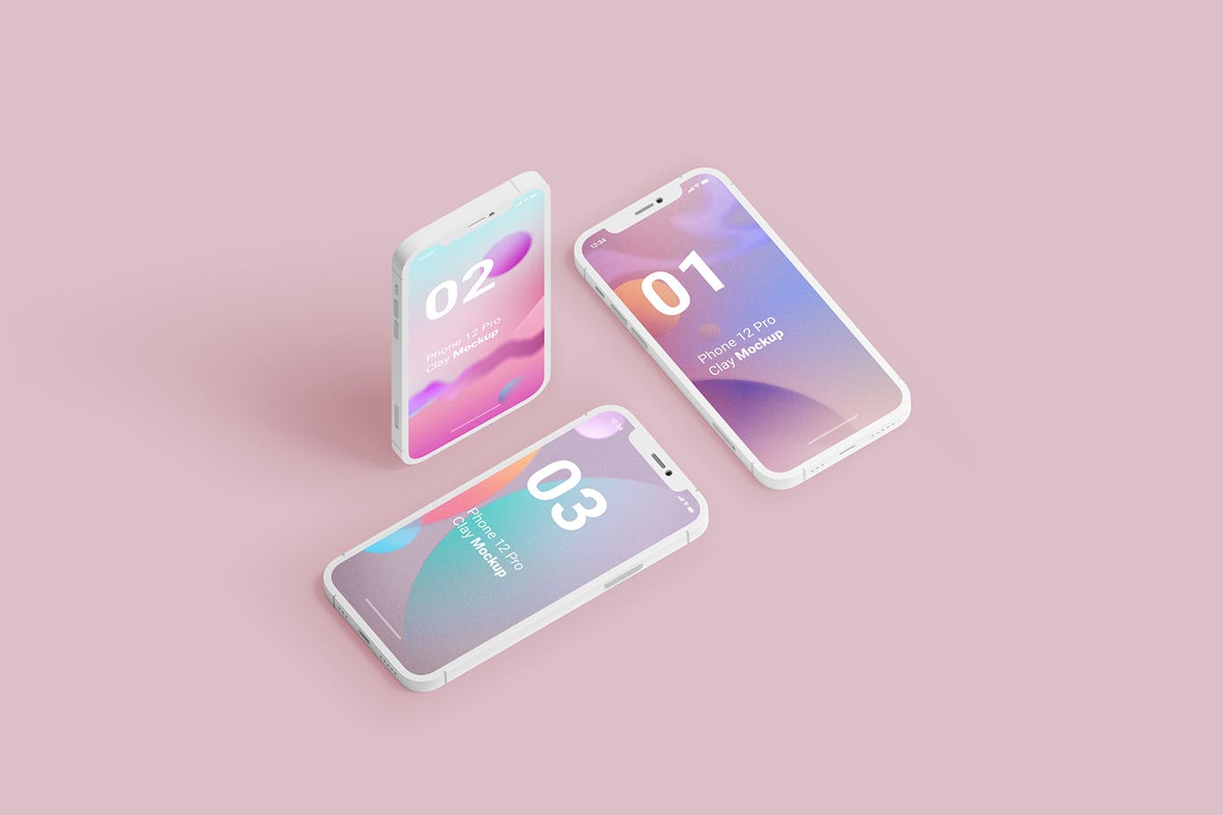 粉色背景高品质iPhone手机样机PSD模型素材