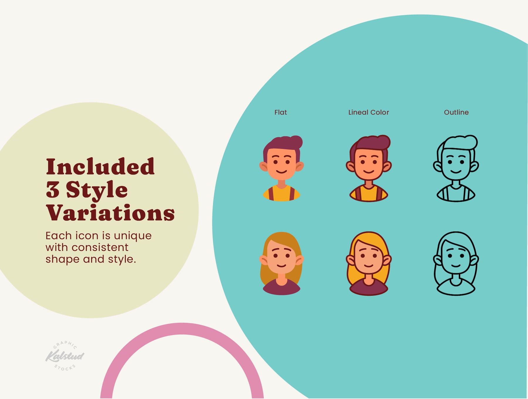 60个孩子头像图标矢量素材