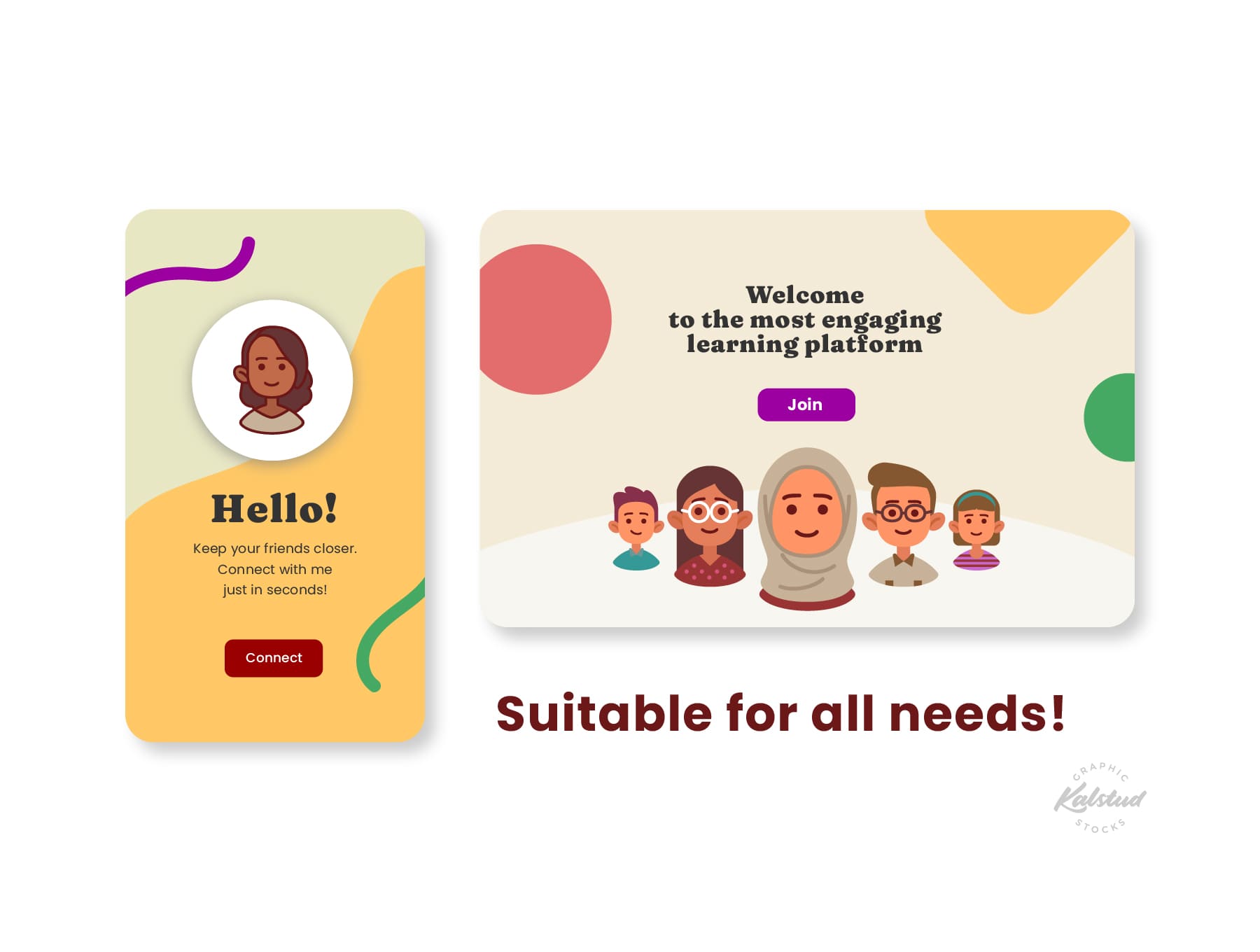 60个孩子头像图标矢量素材