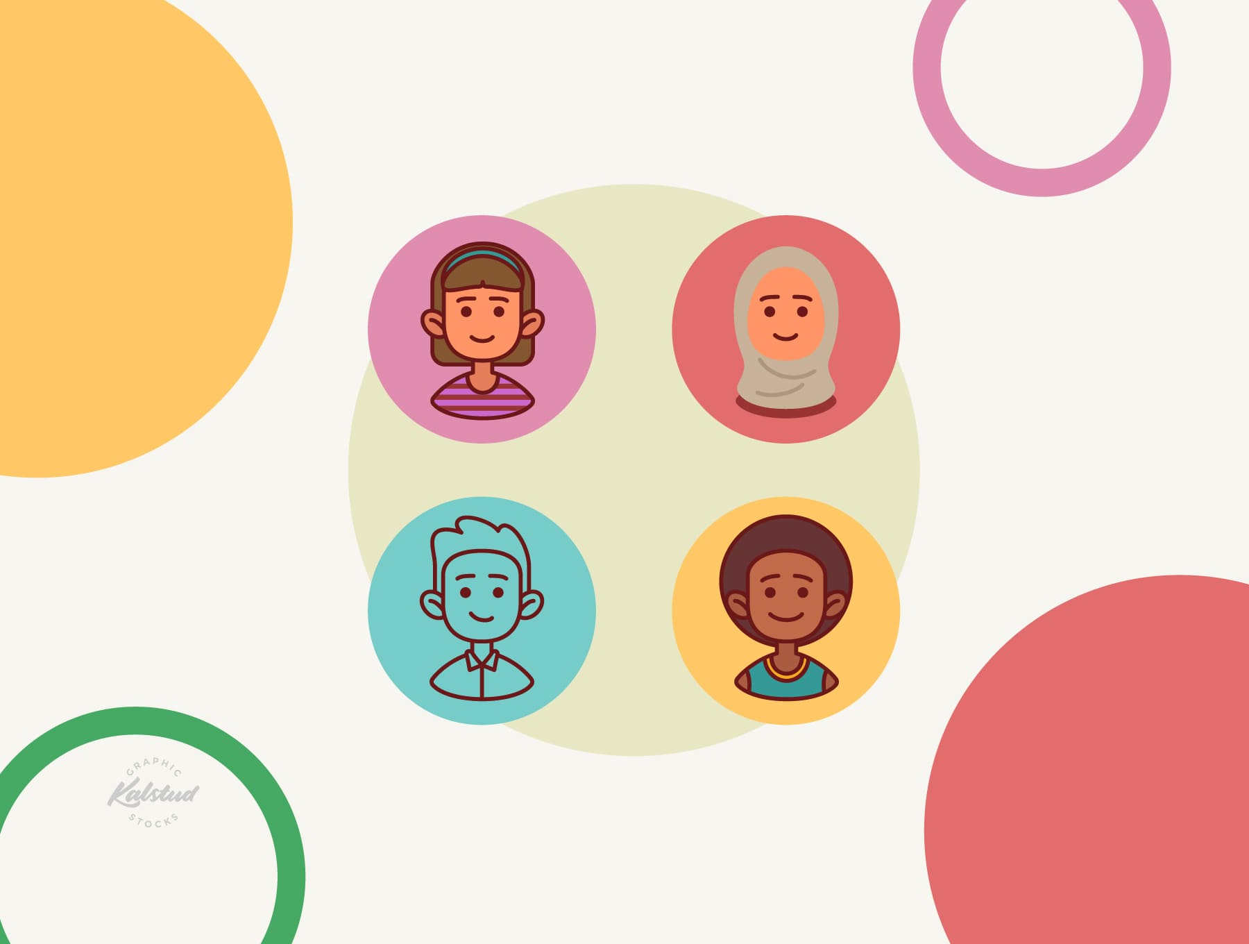 60个孩子头像图标矢量素材