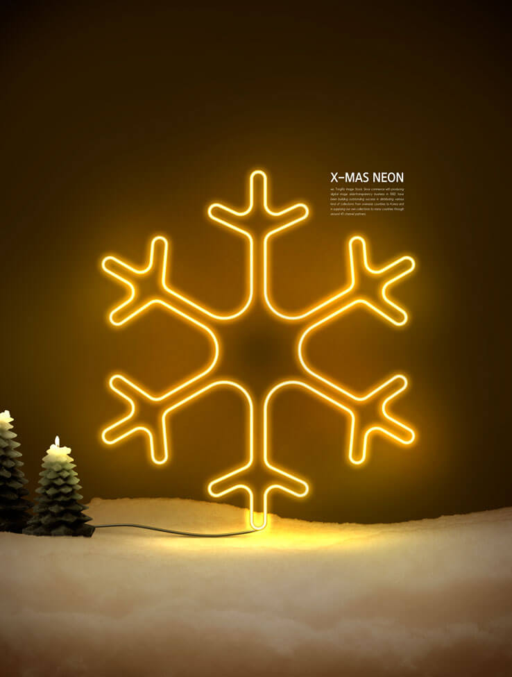 8个效果酷炫的光影霓虹灯发光字圣诞节主题元素PSD海报合集