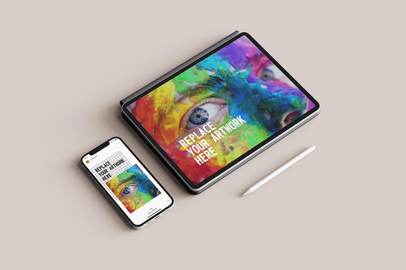 5个高品质逼真质感iPad & iPhone Pro样机PSD素材