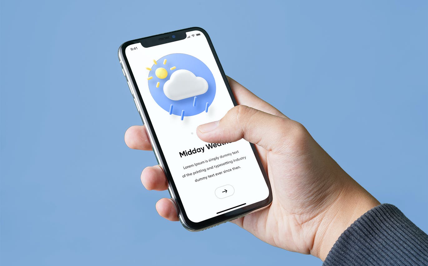 逼真手持Iphone X屏幕真实效果样机PSD素材
