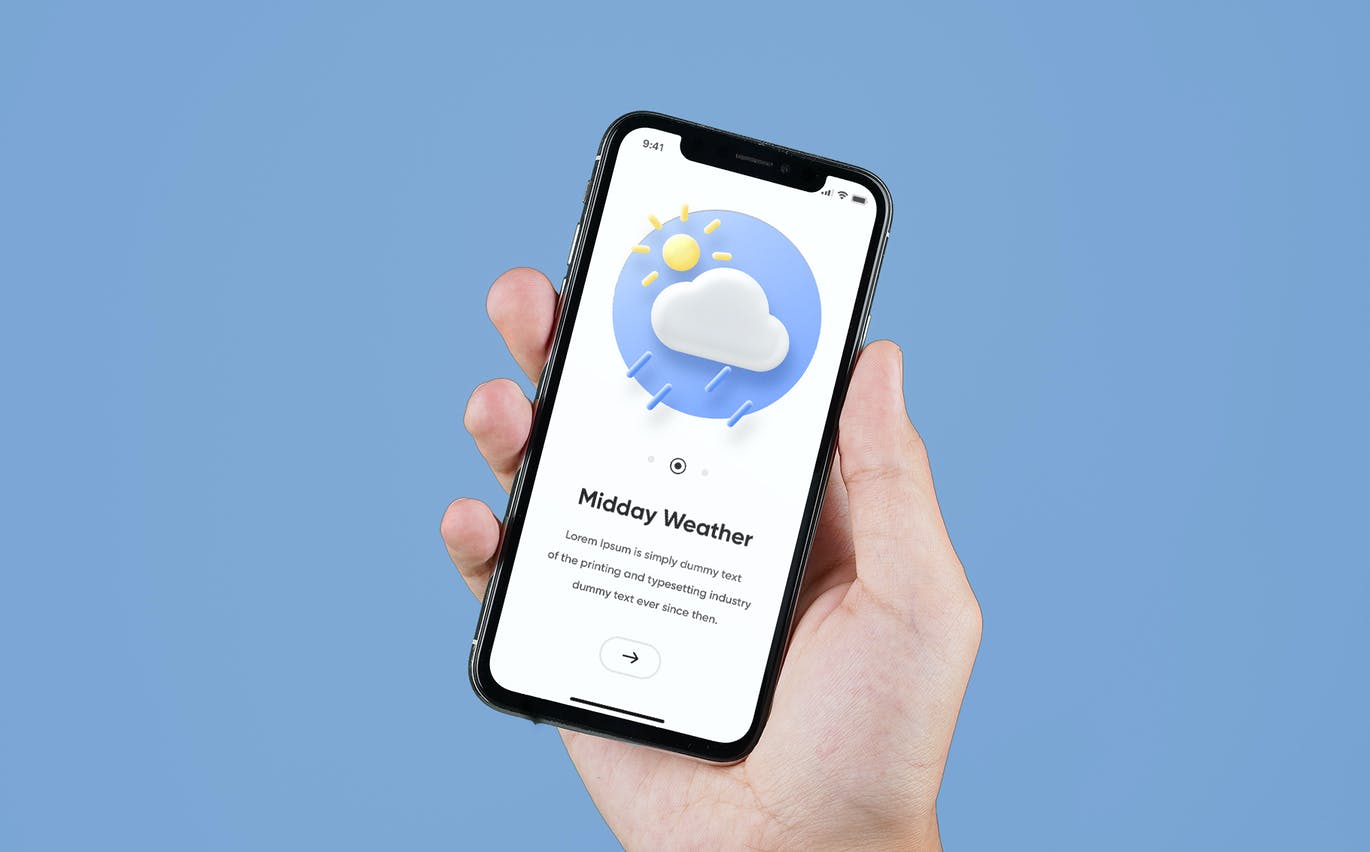 逼真手持Iphone X屏幕真实效果样机PSD素材
