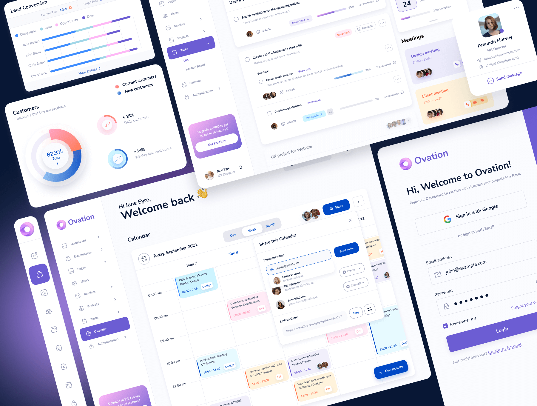 25个紫色高级多功能后台管理WEB UI界面