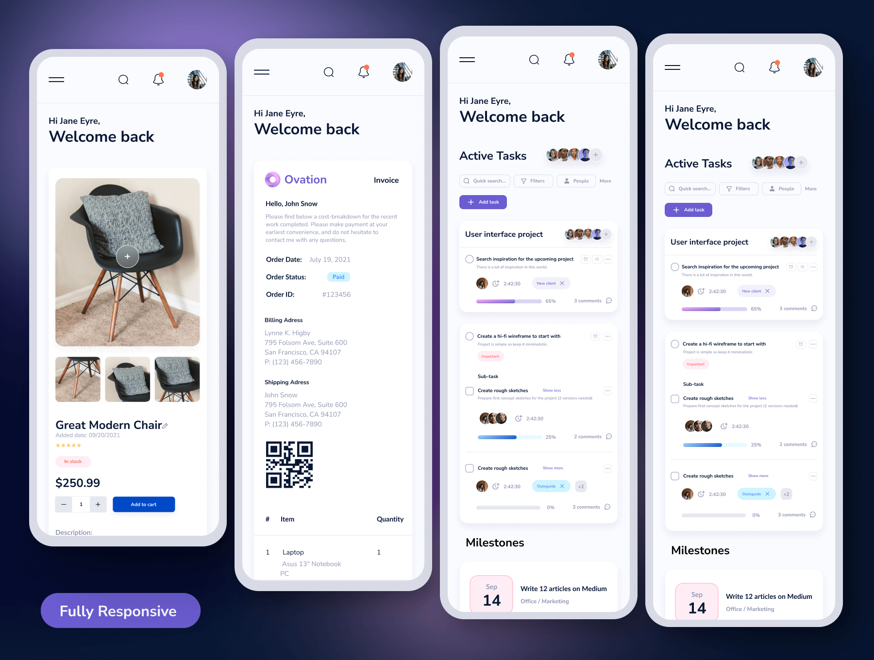 25个紫色高级多功能后台管理WEB UI界面