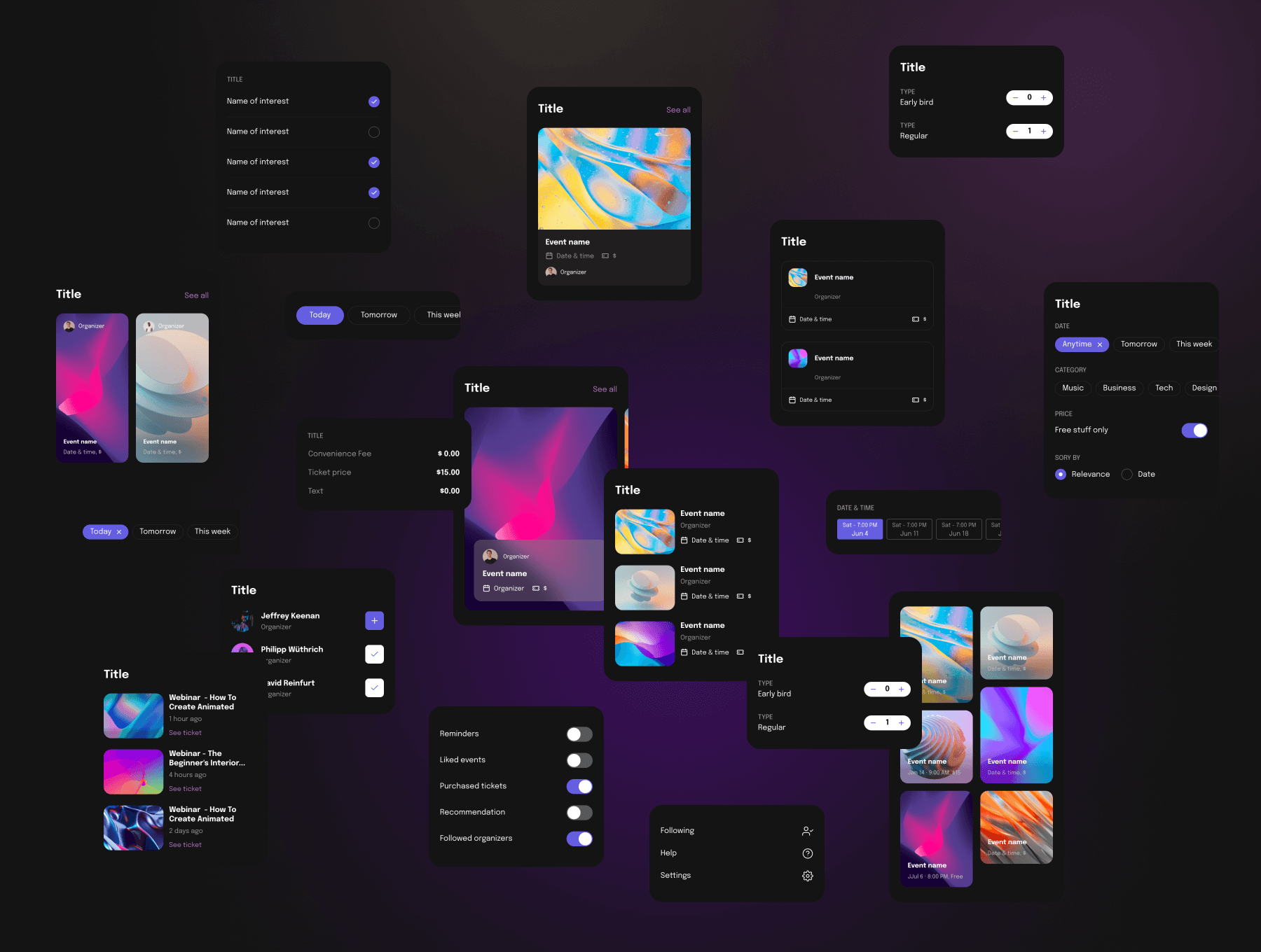 46个通用暗黑风格UI界面素材包