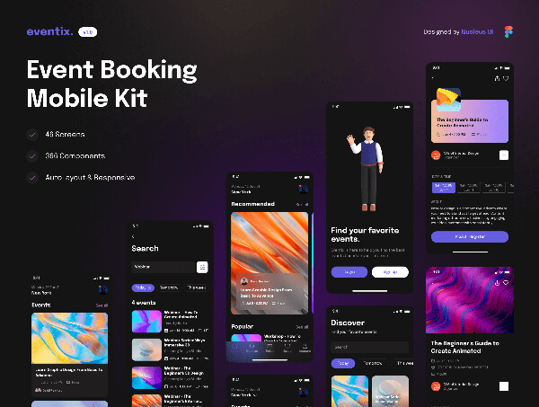 46个通用暗黑风格UI界面素材包