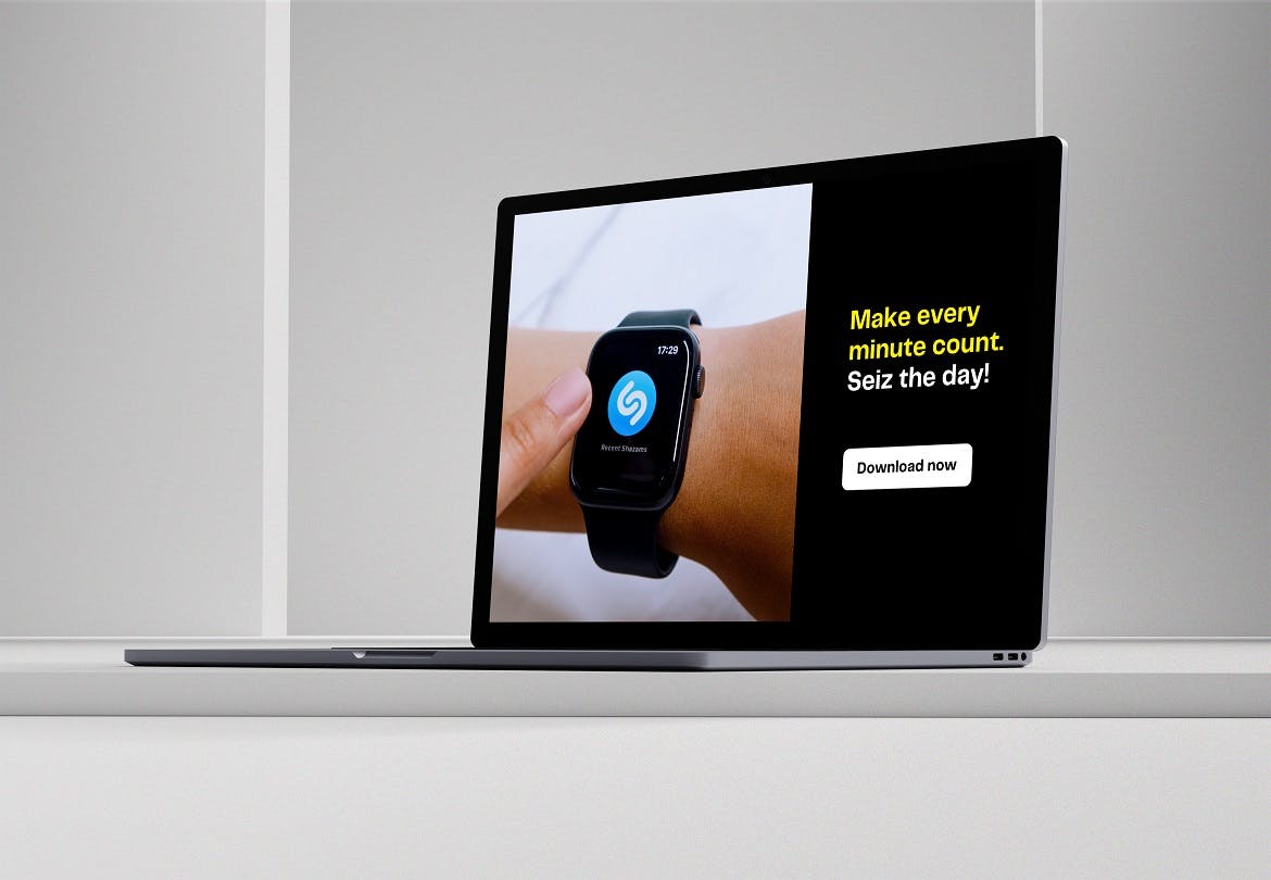 高端黑色Macbook Pro样机PSD模型素材