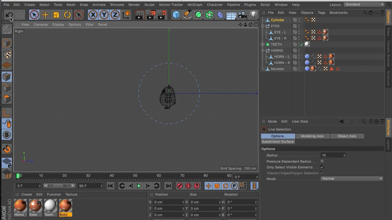 C4D 创作快乐怪物共享3D角色创作教程
