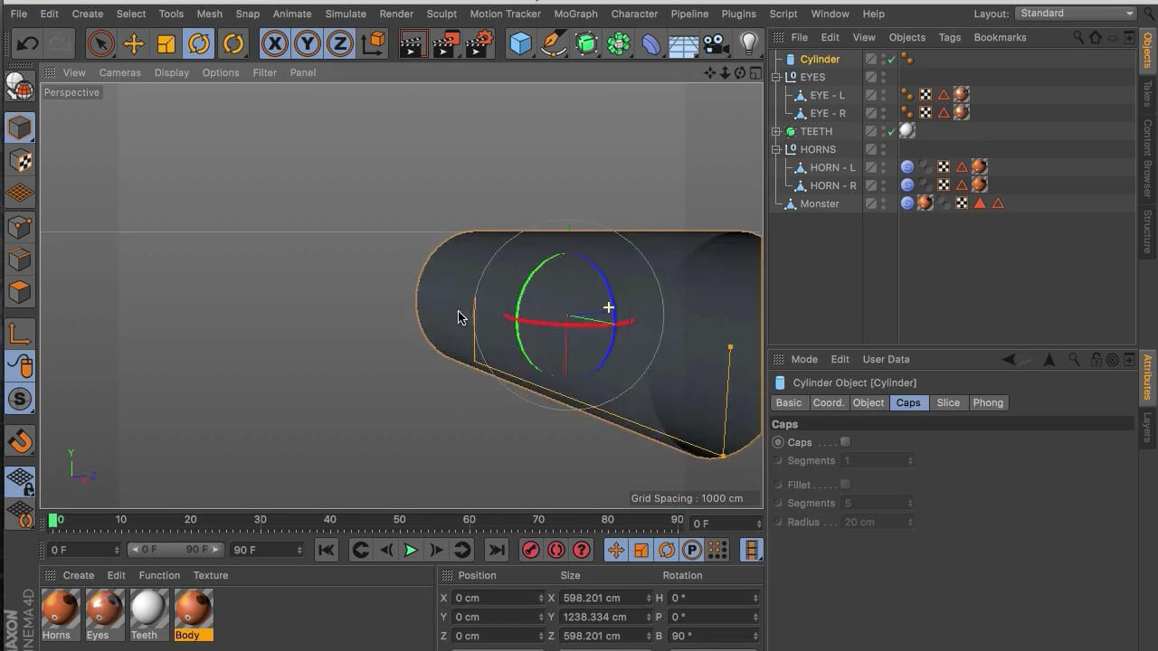 C4D 创作快乐怪物共享3D角色创作教程