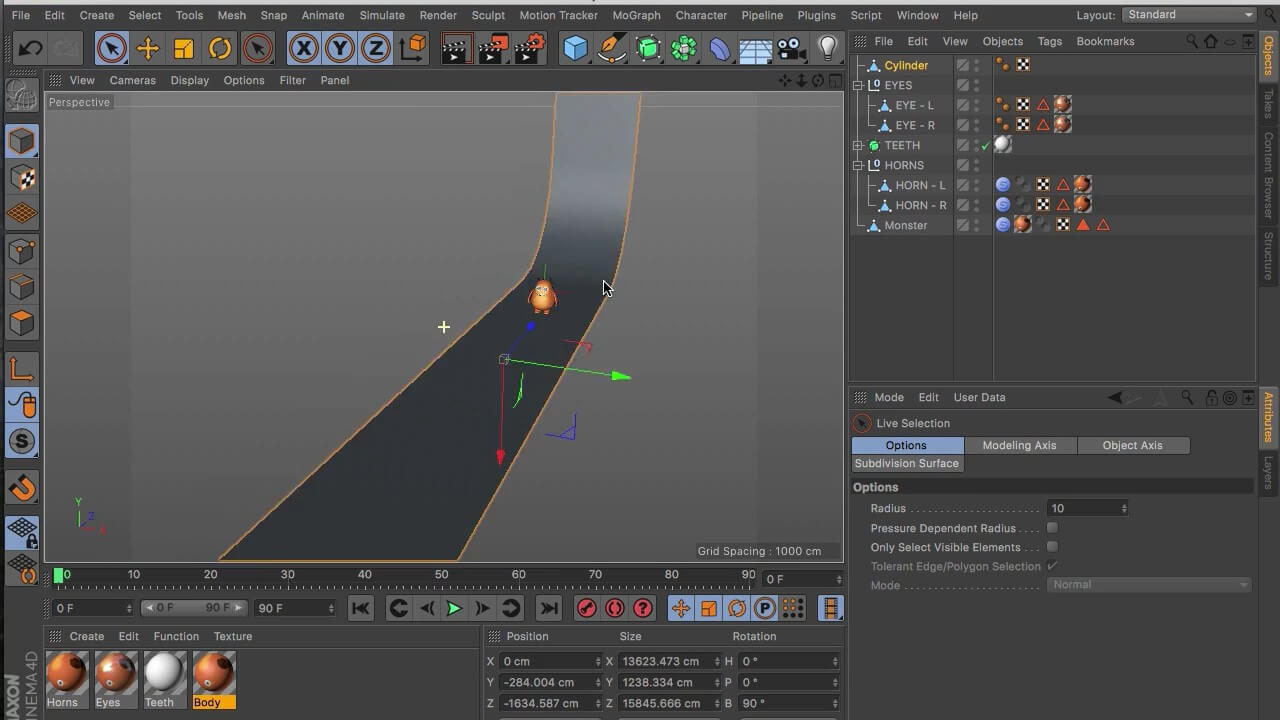 C4D 创作快乐怪物共享3D角色创作教程