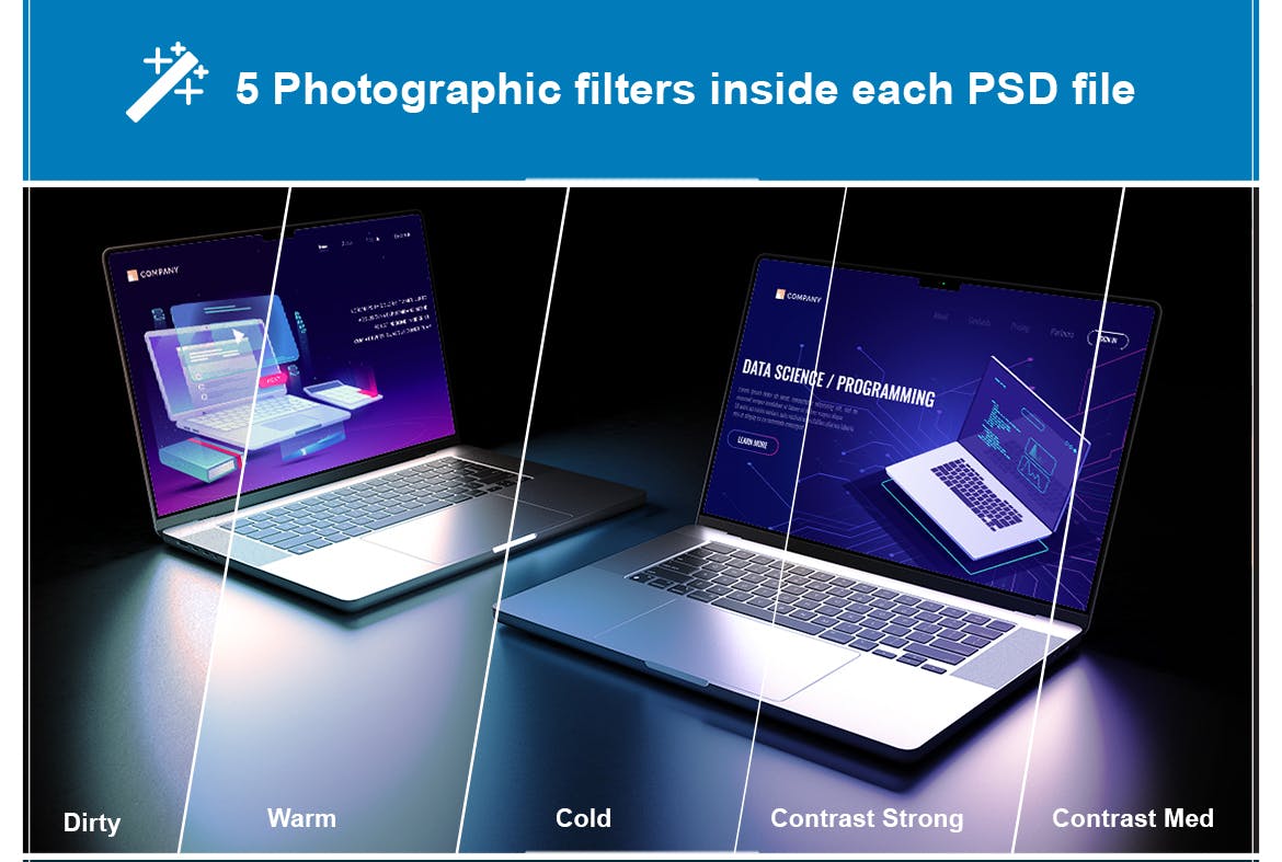 2021暗色MacBook Pro苹果笔记本PSD模型