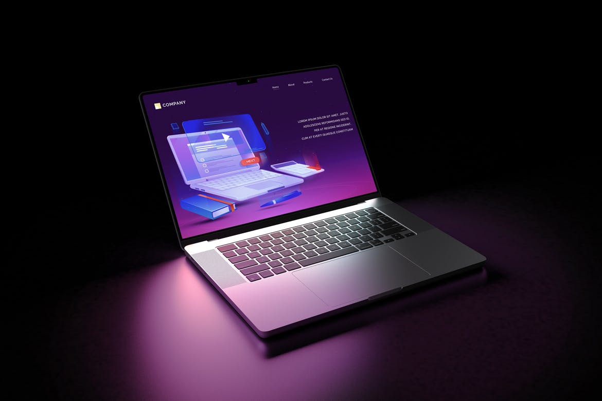 2021暗色MacBook Pro苹果笔记本PSD模型