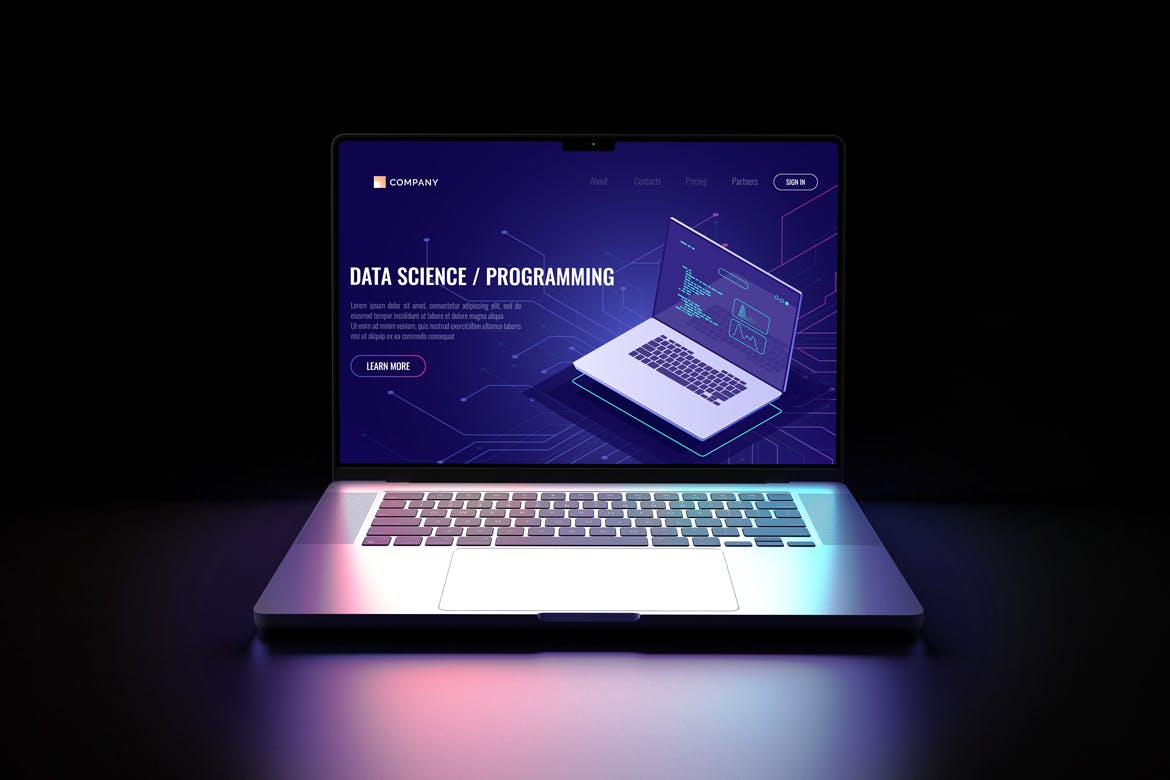 2021暗色MacBook Pro苹果笔记本PSD模型