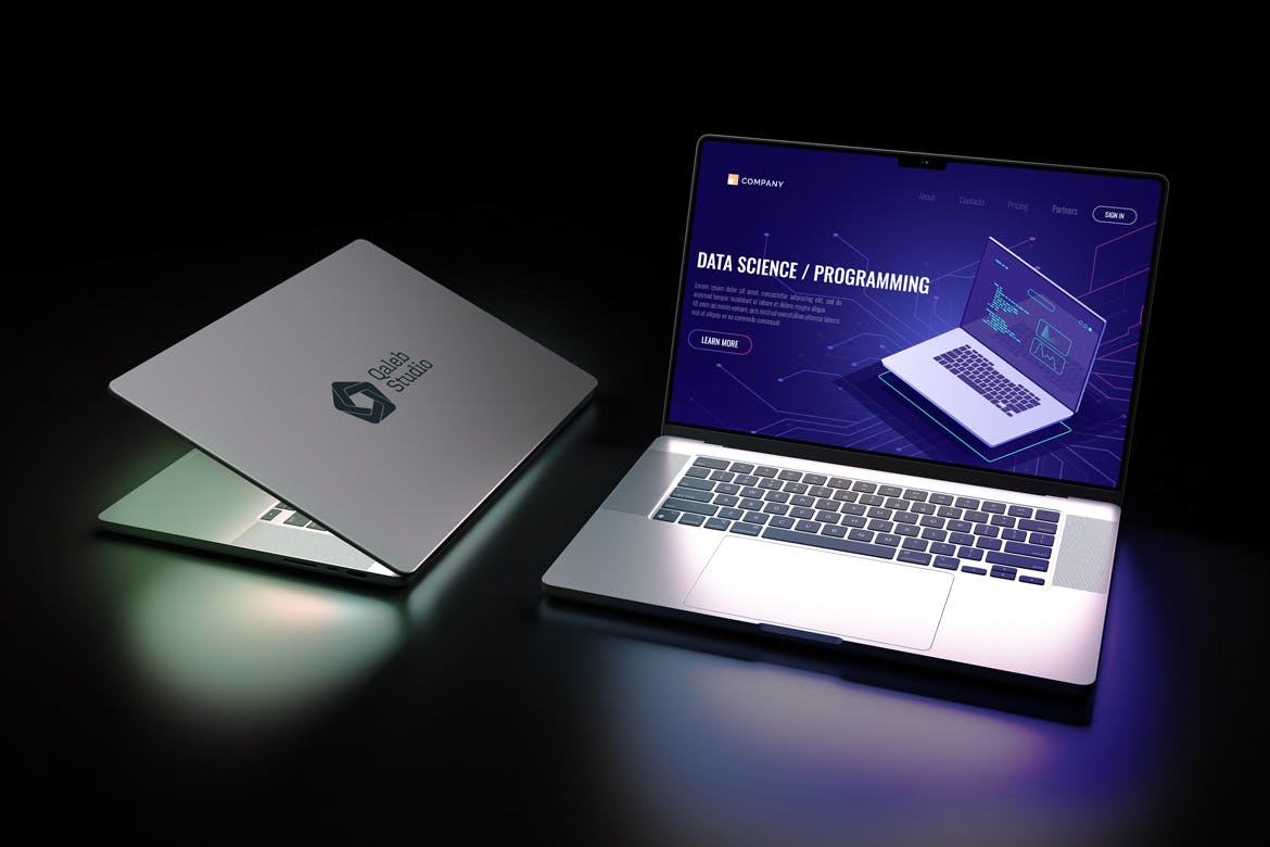 2021暗色MacBook Pro苹果笔记本PSD模型