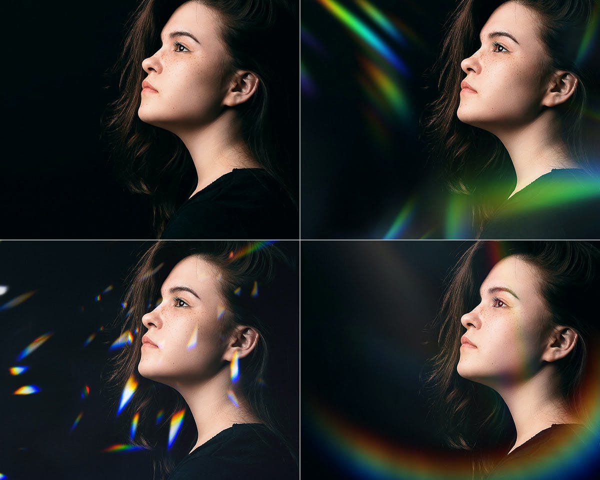 15个绚丽渐变配色镜头光晕背景纹理PS动作预设