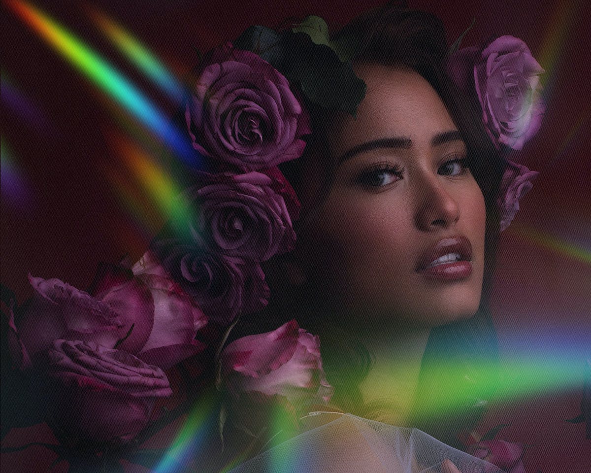 15个绚丽渐变配色镜头光晕背景纹理PS动作预设