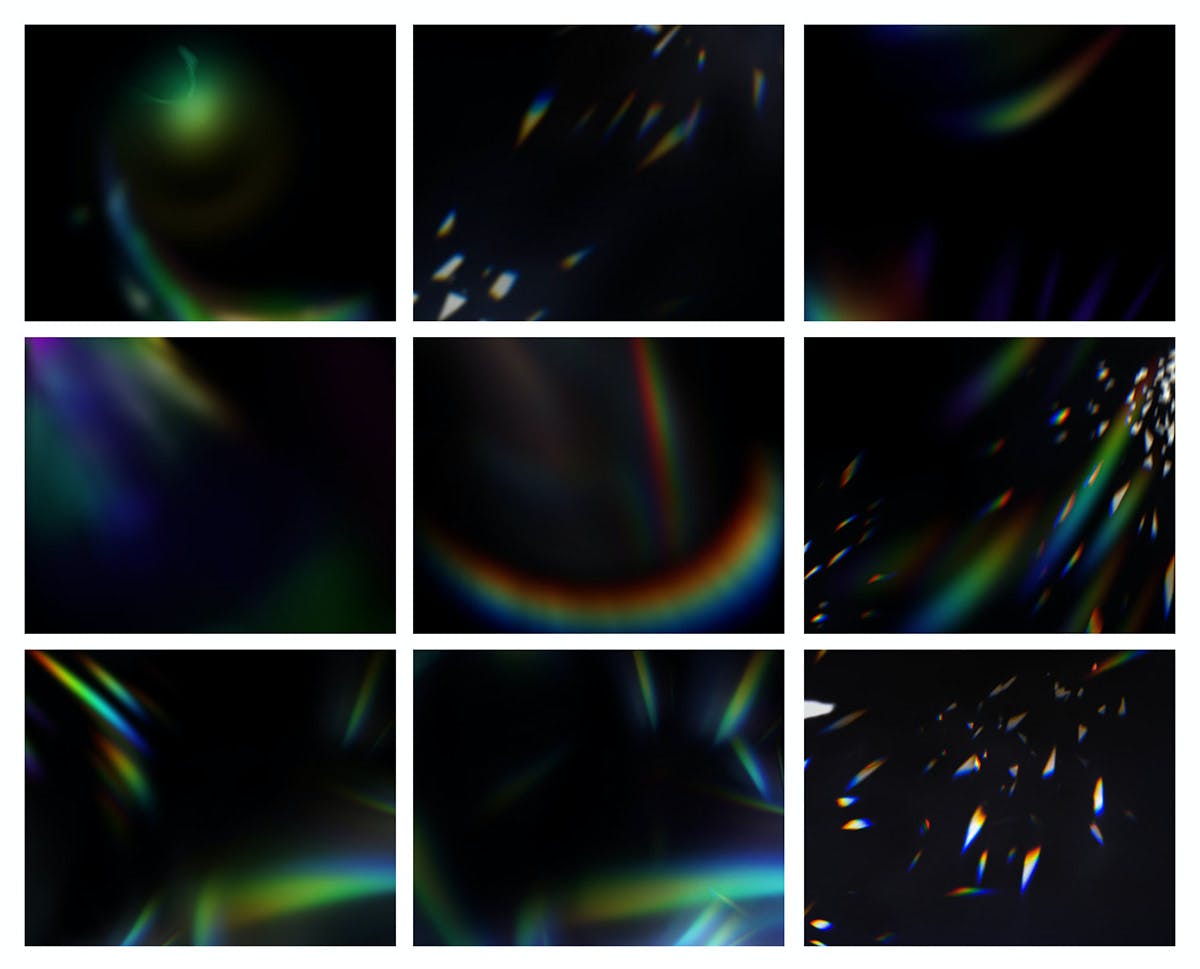 15个绚丽渐变配色镜头光晕背景纹理PS动作预设