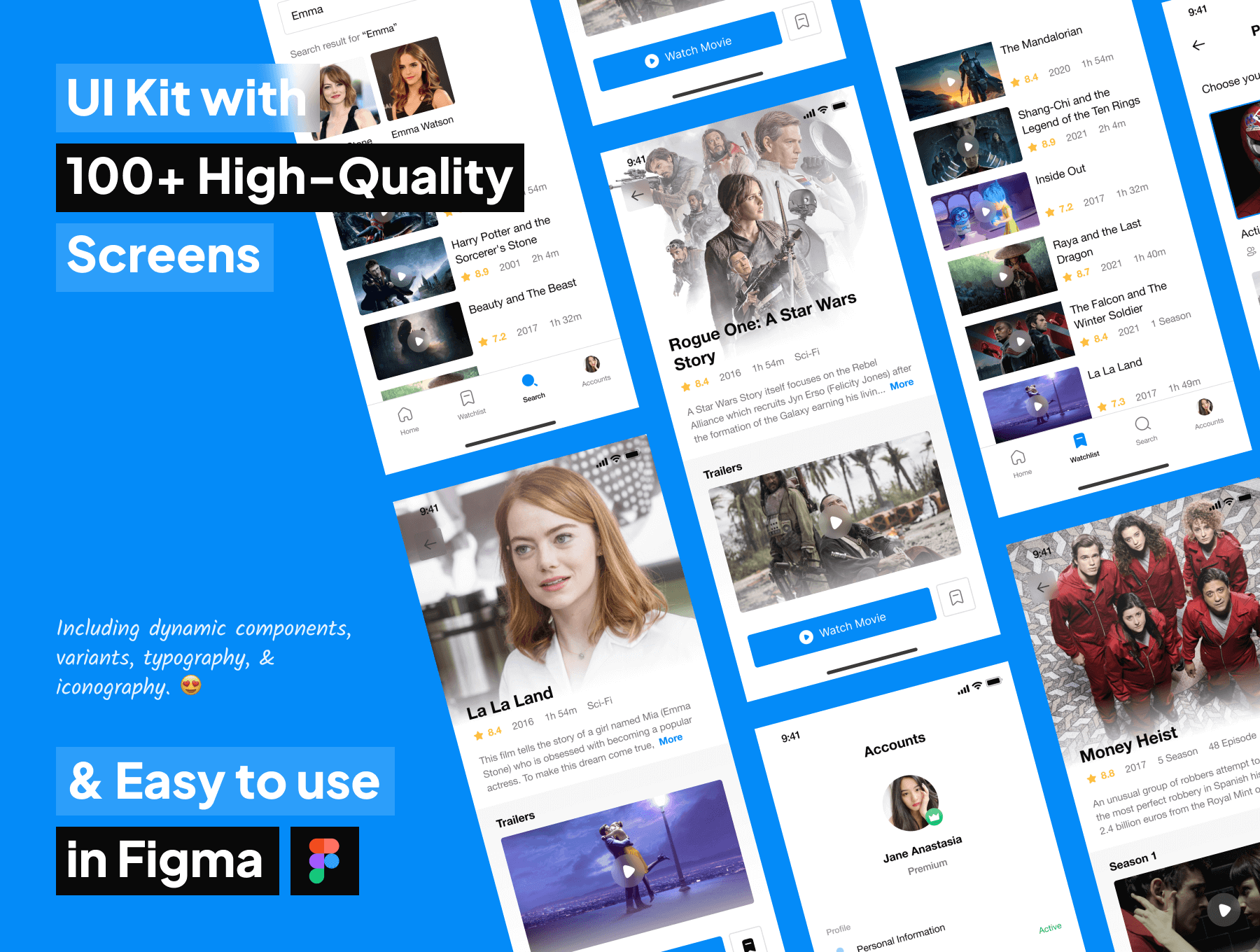 102个电影流媒体相关APP UI界面素材包