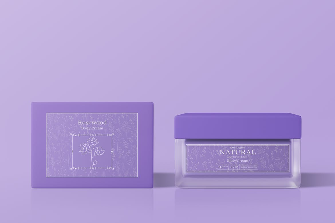 高品质逼真化妆品包装设计VI样机PSD文件