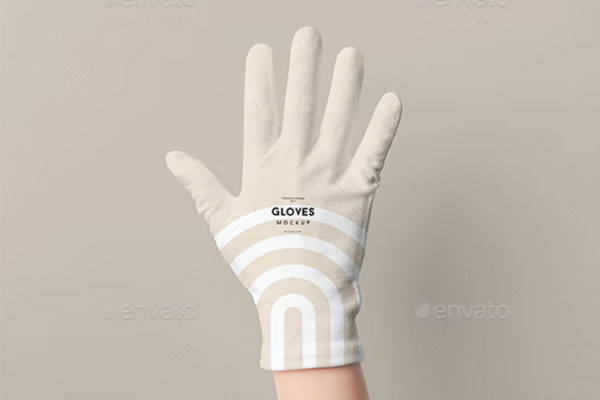 棉质手套面料图案设计PSD样机素材