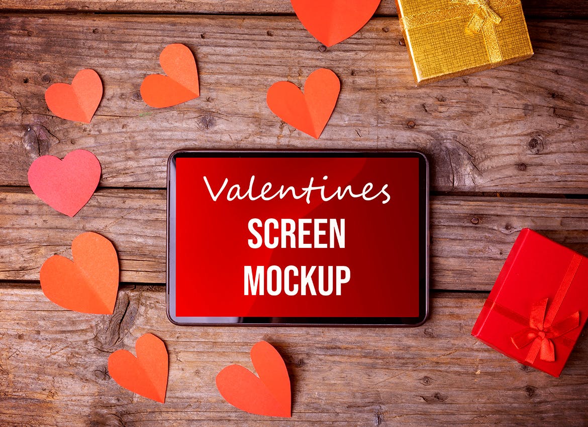 情人节元素模型PSD样机素材